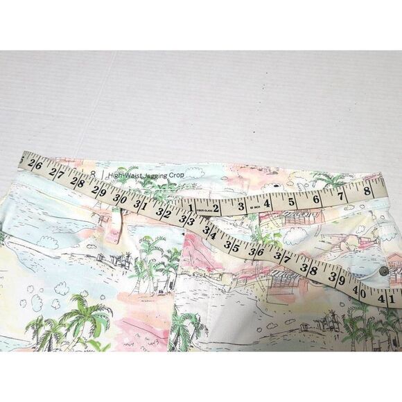 Talbots Beach Scene Pants Women's Size  8 White High-Rise Cropped Leg Jegging - Picture 5 of 13